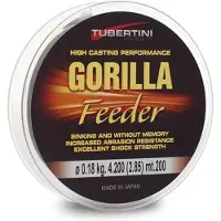 Tubertini Gorilla Feeder Sinking Line 200m – Snel Zinkende Feederlijn met Lage Rek - Maat : 0.22mm - 5.760 kilo