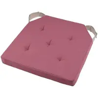 Stof Textile stoelkussen DUO - roze - 38 x 38 x 4 cm - klittenband sluiting - zitkussens - binnen/buiten