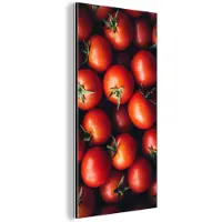 MuchoWow Aluminium schilderij 80x160 cm - Wanddecoratie metaal - Groente - Rood - Tomaten - Metalen muurdecoratie woonkamer - Decoratie industrieel - Foto op dibond - Industriële accessoires slaapkamer