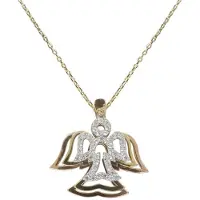 Christian Tricolor gouden zirkonia engel hanger