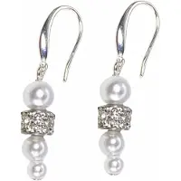 Charme Bijoux Zilver wit Synthetische-parel strass oorbellen Odelia -