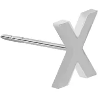 New Bling 9NB-908X - Zilveren oorsteker Letter X – Rhodium Plated – 4 mm – Per Stuk