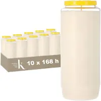 Kristen Kaars 7 Dagen Wit – Kaarsen – 10 Stuks – Herdenkingslicht – Grafkaars – Brandduur 168 Uur – Voor Binnen en Buiten