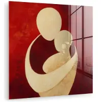 MuchoWow Abstract - Moeder - Kind - Rood