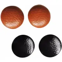 Charme Bijoux set- Leer- bruin -zwart- zilver-steker- 1 cm -