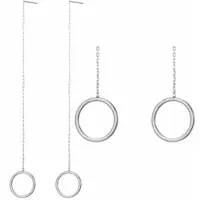 Charme Bijoux Doorsteek oorbellen- RVS -12.5 cm- cirkel-