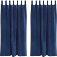 vidaXL Gordijnen 2 st Donkerblauw 140 x 175 cm fluweel