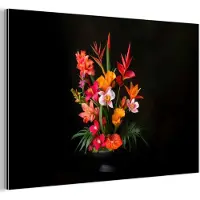 MuchoWow Aluminium schilderij 30x20 cm - Wanddecoratie metaal - Boeket - Bloemen - Exotisch - Metalen muurdecoratie woonkamer - Decoratie industrieel - Foto op dibond - Industriële accessoires slaapkamer