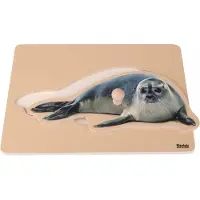 Nienhuis MONTESSORI Kinderpuzzel Zeehond - Houten speelgoed - Houten puzzel - Educatief speelgoed - Houten dieren speelgoed - 25 x 15 cm - 1 stukje - Vanaf 2 jaar