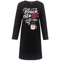 Temptation Dames Bigshirt - Lange Mouw - Zwart met Tekst - Maat 3XL