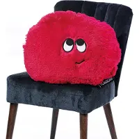 Flauschn Kussen - - Knuffelkussen - Groot - Buddyflauschn - Samba Rood - Ø 50cm - Wasbaar 40ºC -