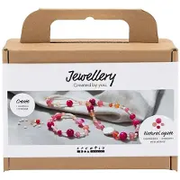 Creativ Company Creativ - Mini Hobbyset Sieraden, Halsketting en armband, roze, 1 doos - ()