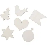 Packlinq Houten figuren om te decoreren, afm 6x6 cm, 24 stuk/ 1 doos