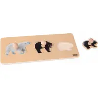 Nienhuis MONTESSORI Kinderpuzzel Beren - Houten speelgoed - Houten puzzel - Educatief speelgoed - Houten dieren speelgoed - 3 stukjes - Vanaf 2 jaar