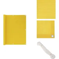 vidaXL Balkonscherm - Balkonschermen - Scherm - Schermen - Balkonscherm 120x400 cm HDPE geel