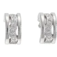 Behave – Oorstekers – Rhodium plating – Golvend design met kristallen