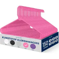 SereneLife Kleerhanger - Plastic Hangers - Antislip Ruimtebesparende Kledinghangers - 150 Stuks - Duurzaam en Sterk voor Hemden, Truien, Hoodies, Kinderkleding en Jurken - Lichtgewicht - Roze