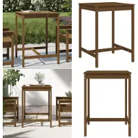 vidaXL Tuintafel, honingbruin, 82,5x82,5x110 cm, massief grenenhout - Tuintafel - Tuintafels - Buitenmeubel - Terrastafel