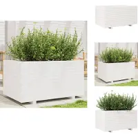 vidaXL Plantenbak 90x60x49,5 cm massief grenenhout wit