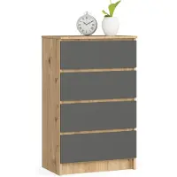 Akord Ladekast K60 met 4 Lades / Furniture Factory / Artisan Eik - Grafietgrijs / 60 x 99 x 40 cm