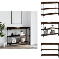 vidaXL Wandtafel met schappen 100x30x80 cm gerookt eikenkleurig