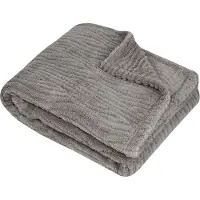 Stof Textiles Plaid / bankdeken / bedsprei Columbia - lichtgrijs - 130 x 160 cm - zachte polyester - 1 persoons