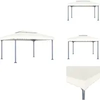 vidaXL Paviljoen 400 x 300 cm, crème kleur, aluminium - Paviljoenen & partytenten