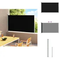 vidaXL Windscherm - Windschermen - Zijscherm - Zijschermen - Tuinscherm uittrekbaar 200x300 cm zwart