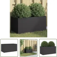 vidaXL Plantenbak 62x30x29 cm staal zwart