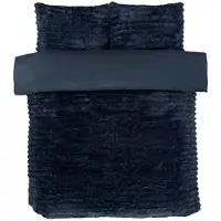 So Soft Rabbit Faux Fur dekbedovertrek - fleece - blauw - Lits Jumeaux (230x220 + 2st 50x75cm)