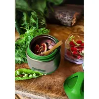 Yumbox Cubi thermos voedselpot - praktische deksel met handvat - voor warm en koud eten - Appel Groen - 295ml