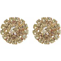 Charme Bijoux Clip Oorbellen- Lauren-Goudkleurig-Strass-1.8 cm- geen gaatje-