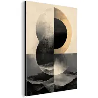 MuchoWow Aluminium schilderij 120x160 cm - Wanddecoratie metaal - Cirkels - Schaduw - Abstract - Metalen muurdecoratie woonkamer - Decoratie industrieel - Foto op dibond - Industriële accessoires slaapkamer
