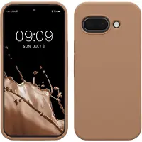 Kwmobile telefoonhoesje geschikt voor Google Pixel 9a - Hoesje met siliconen coating - Smartphone case in cappuccino