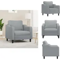vidaXL - Fauteuil - 60 - cm - stof - lichtgrijs