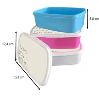 MuchoWow Broodtrommel Blauw - Lunchbox Minimalistisch - Love - Beige - Brooddoos 18x12x6 cm - Brood lunch box - Broodtrommels voor kinderen en volwassenen