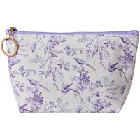 Juleeze Toilettas Dames 21x5x13 cm Wit Paars Synthetisch Bloemen