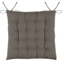 Stof Textile stoelkussens DUO - taupe - 38 x 38 x 3.5 cm - touwtjes sluiting - zitkussens - binnen/buiten