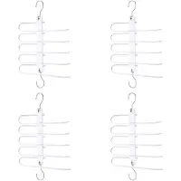 Behave Ruimtebesparende Kledinghanger - Kledinghangers - Broekhanger - Antislip - Wit - 5 Haken - 4 Stuks