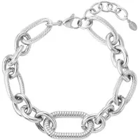 Yehwang Bold Link - Armband - Verstelbaar in maat - Polsmaat 16 t/m 19 cm -Zilverkleurig