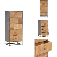 vidaXL Hoge kast met lades, 45x30x100 cm, massief gerecycled hout - Kommode