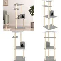 vidaXL Kraboom met sisal krabpalen, lichtgrijs, 123 cm - Kraboom - Krabpalen - Kattentoren - Kattenmeubels