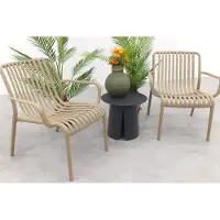 Van der Garde Tuinmeubelen Stripe/Velora loungestoelen set (3-delig) - Taupe/Royal grey
