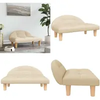 vidaXL Hondenmand 70x52x30 cm stof crèmekleurig - Hondenmand - Hondenmanden - Hondenbank - Huisdierenbank