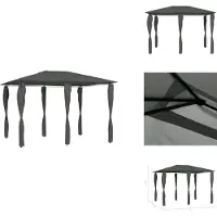 vidaXL Paviljoen met paalafdekkingen, 3x4x2,6 m, antraciet, 160 g/m² - Paviljoens & feesttenten
