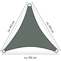 Gardenline Schaduwdoek- zonwering- driehoek- – antraciet – 415 x 415 x 415 cm