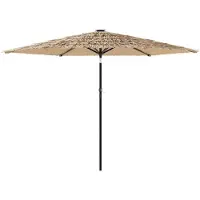 The Living Store Parasol - Parasols - Tuinparasol - Strandparasol - Parasol met stalen paal 288x288x225 cm bruin