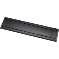 Wovar Brievenbusklep met borstel zwart 8 x 34,2 x 1,5cm | Per stuk | Briefplaat