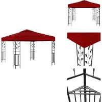 vidaXL Paviljoen 3x3 meter, bordeauxrood - Paviljoenen & feesttenten