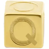 New Bling 9NBG-912Q Gouden Kubus met Letter Q - 3,8mm - hanger - 14 Karaat - Goud